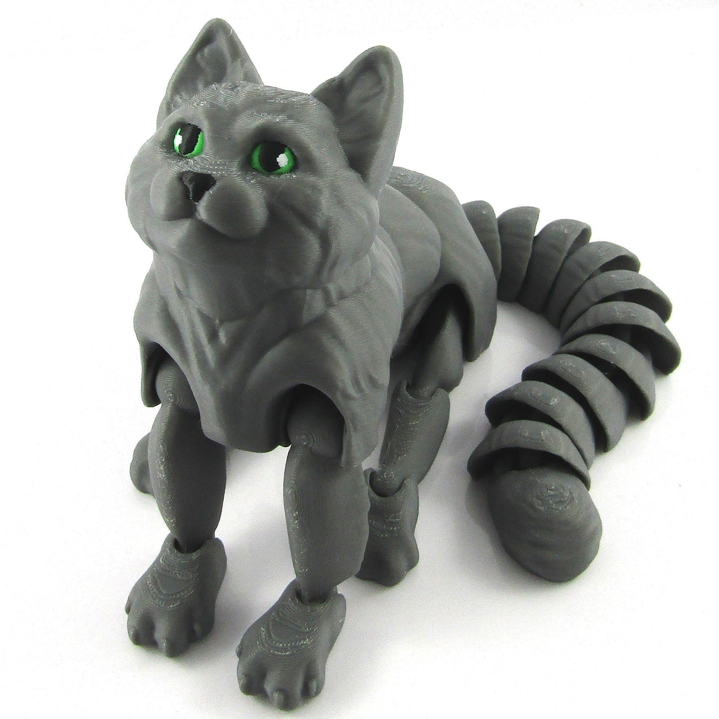 Articulated Posable Russian Blue Cat 3D Fidget Toy Desk Decoration Pick Size