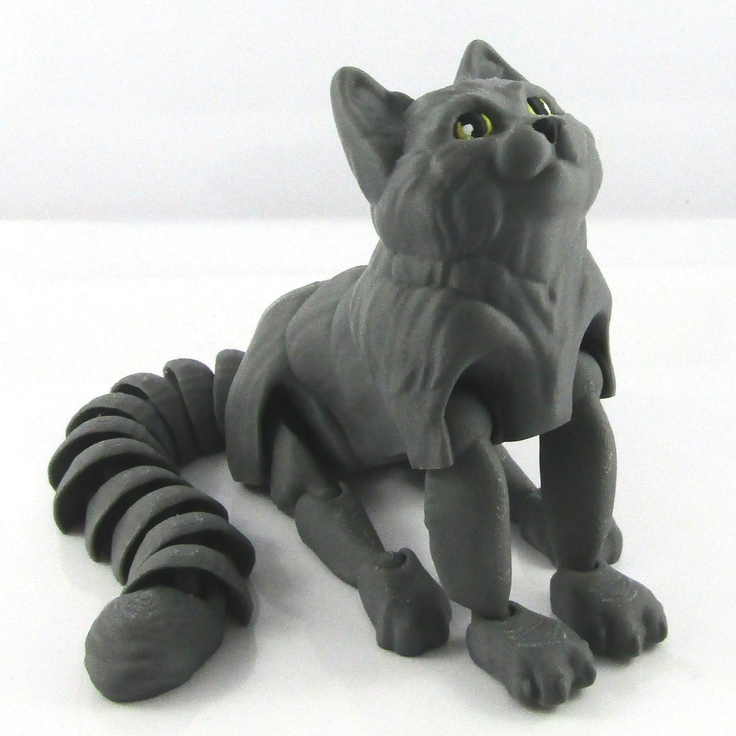 Articulated Posable Russian Blue Cat 3D Fidget Toy Desk Decoration Pick Size