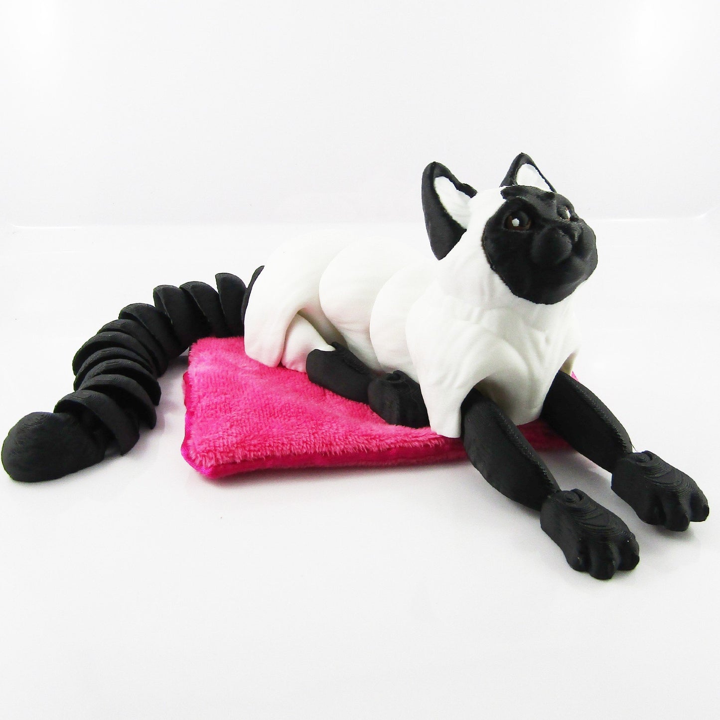 Articulated Posable Siamese Cat 3D Fidget Toy Desk Decoration Pick Size