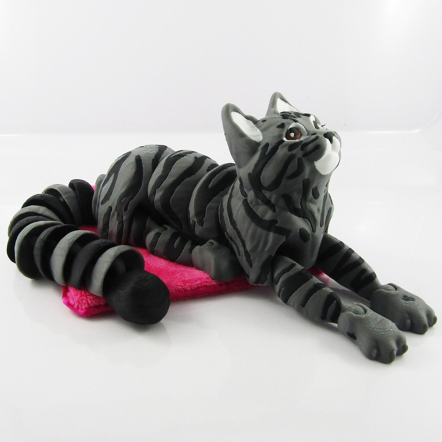 Articulated Posable Tabby Cat 3D Fidget Toy Desk Decoration Pick Size