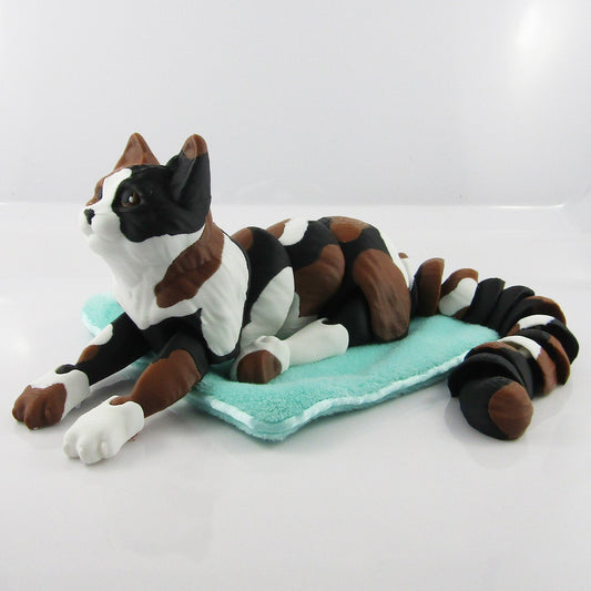 Articulated Posable Calico Cat 3D Fidget Toy Desk Decoration Pick Size