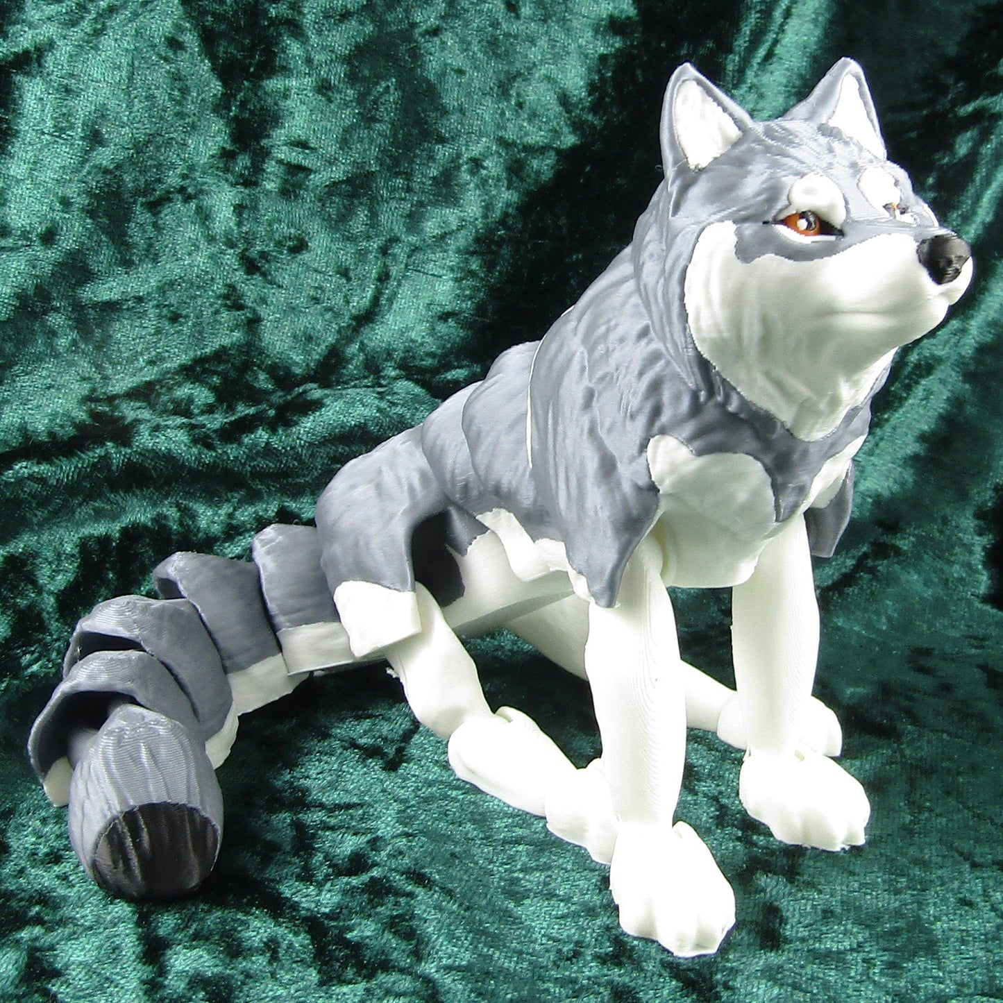 Articulated Posable Silver Wolf 3D Fidget Toy Desk Decoration Pick Size