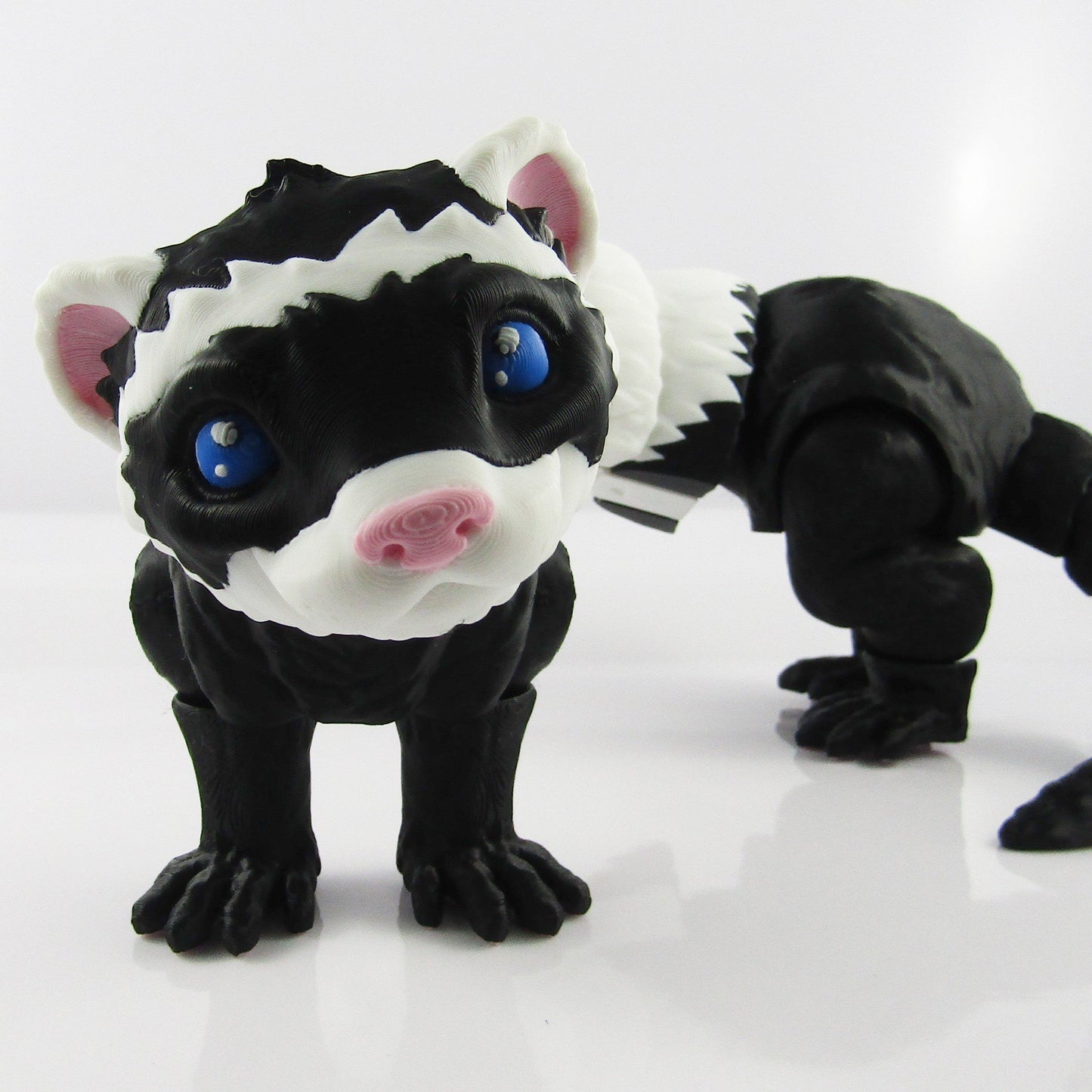 Articulated Posable Ferret 3D Fidget Toy Desk Decor Pick Size and Custom Colours