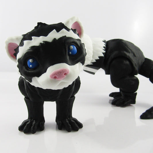 Articulated Posable Ferret 3D Fidget Toy Desk Decor Pick Size and Custom Colours