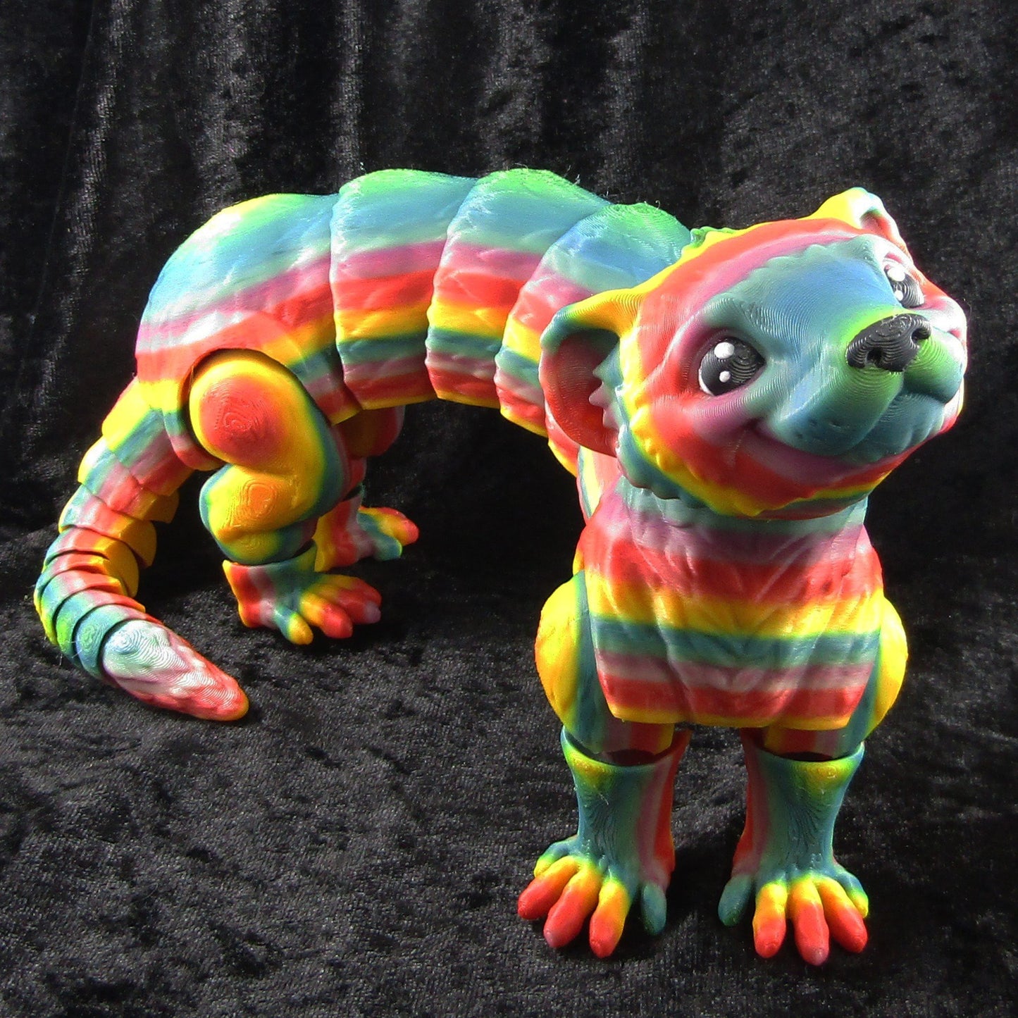 Articulated Posable Ferret 3D Fidget Toy Desk Decor Pick Colour & Size