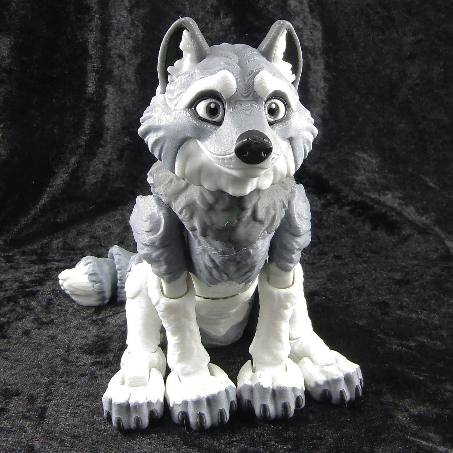Articulated Posable Smiling Wolf 3D Fidget Toy Desk Decor Select Colours