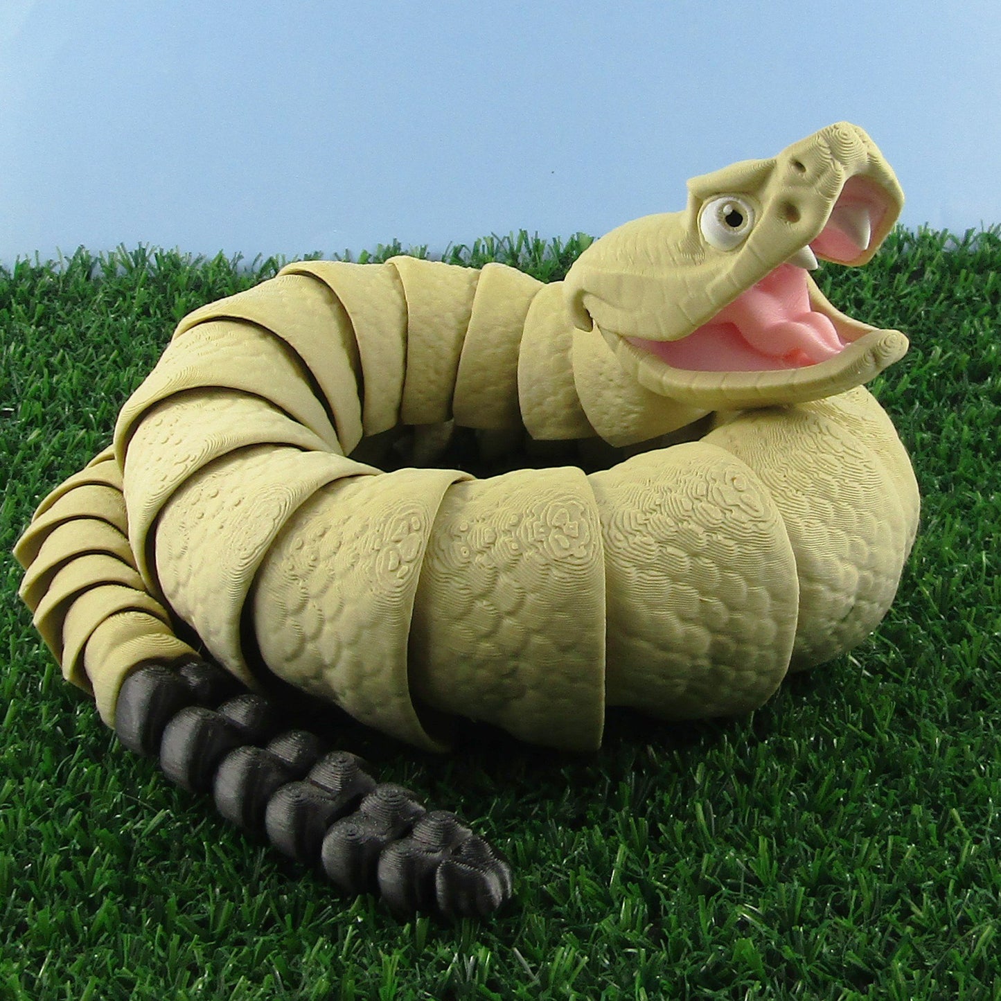 Articulated Posable Rattlesnake 3D Fidget Toy Desk Decor Select Colours