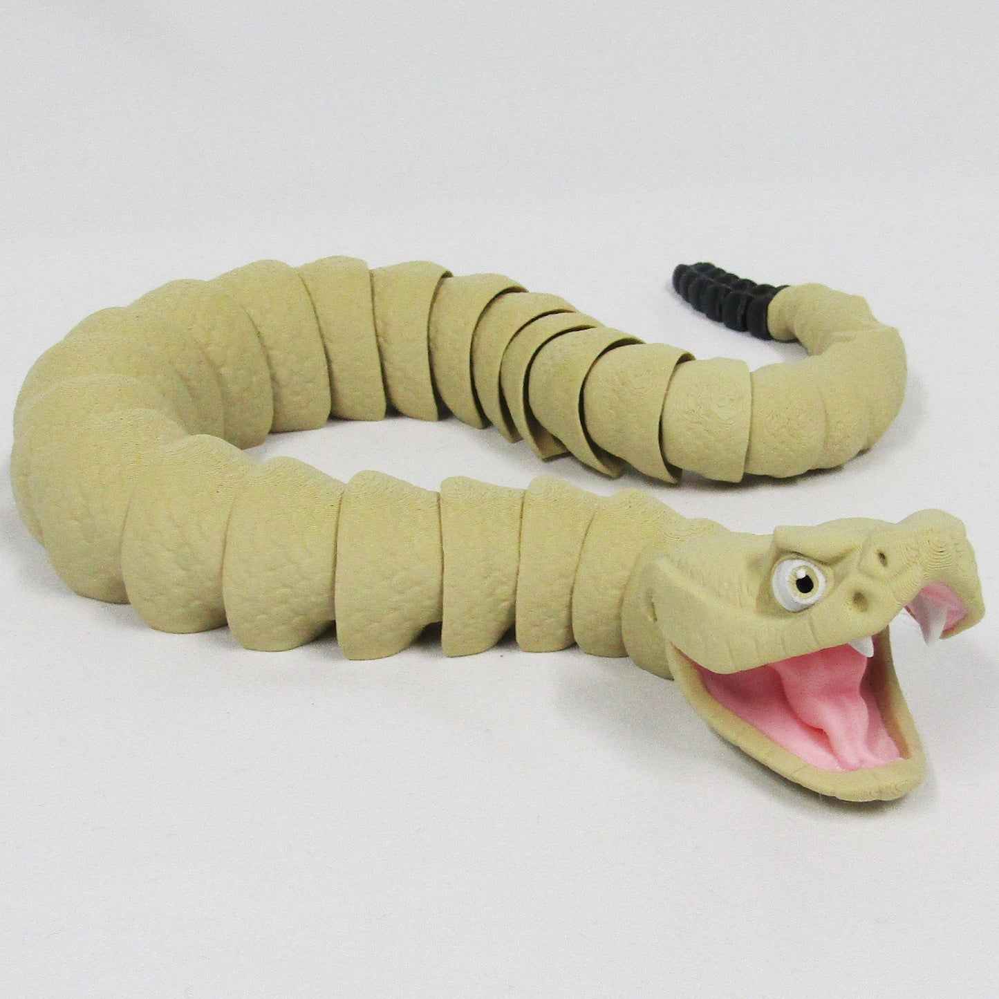 Articulated Posable Rattlesnake 3D Fidget Toy Desk Decor Select Colours