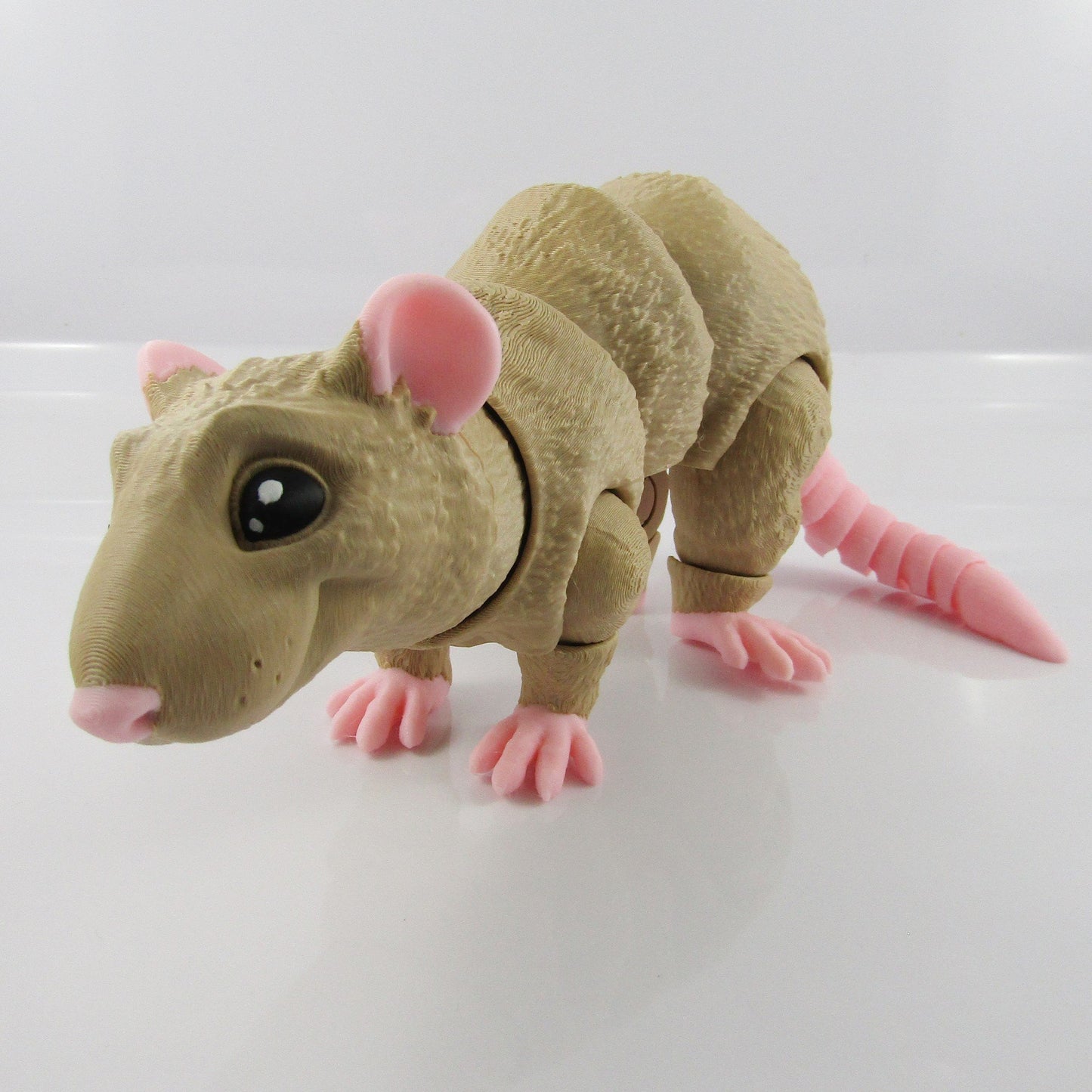 Articulated Posable Rat 3D Fidget Toy Desk Decor Pick Colour & Size
