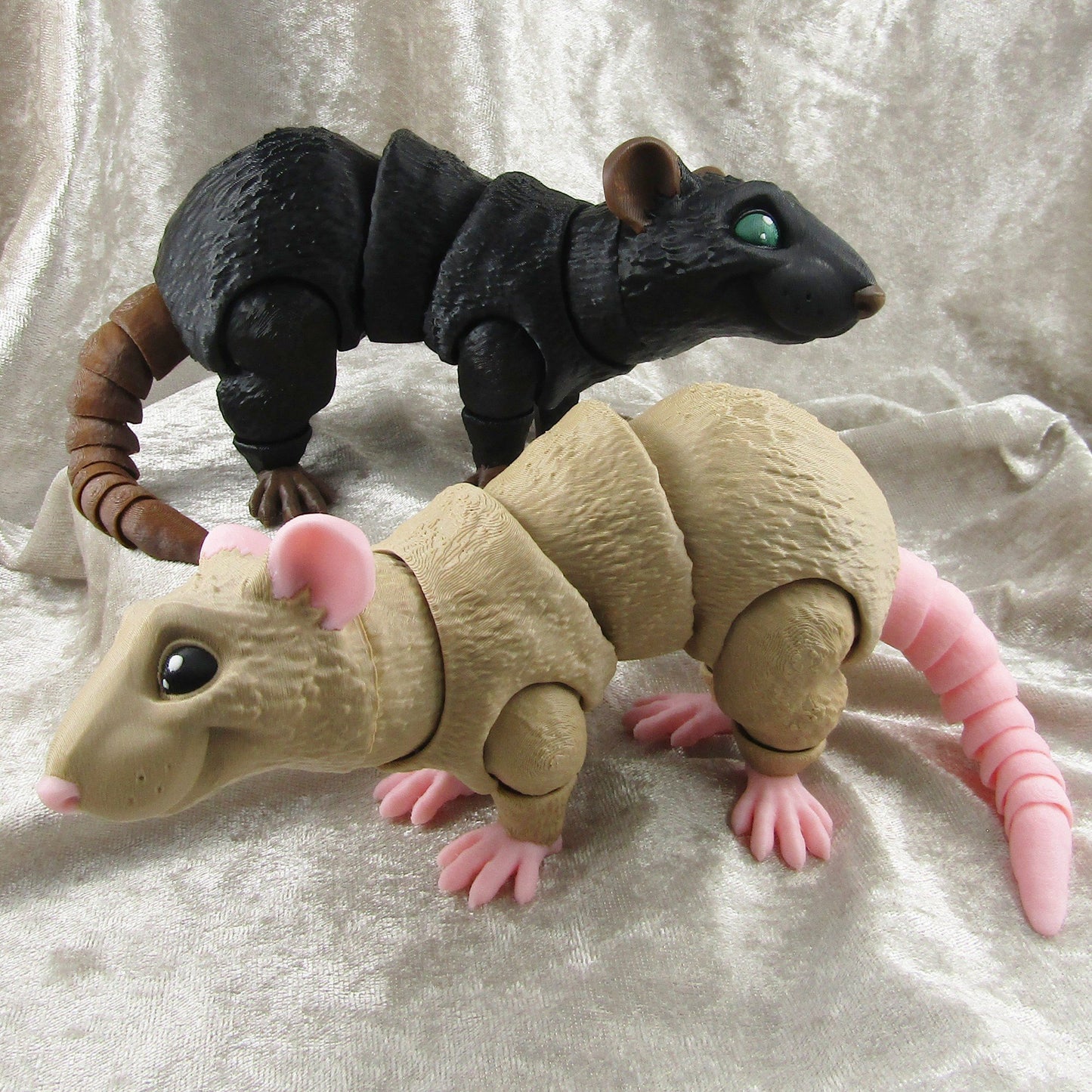 Articulated Posable Rat 3D Fidget Toy Desk Decor Pick Colour & Size