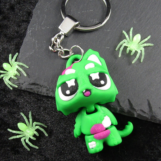 Articulated Zombi Cat 3D Flexi Fidget Toy Key chain Bag Tag Decoration