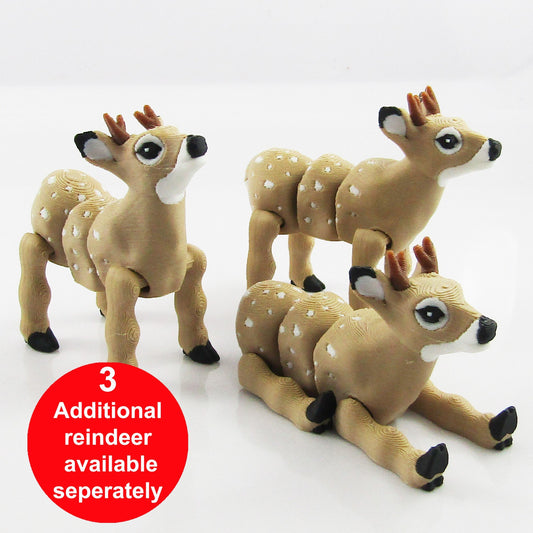 3D Printed Santa with Sleigh & Gifts – Whimsical Christmas Decor