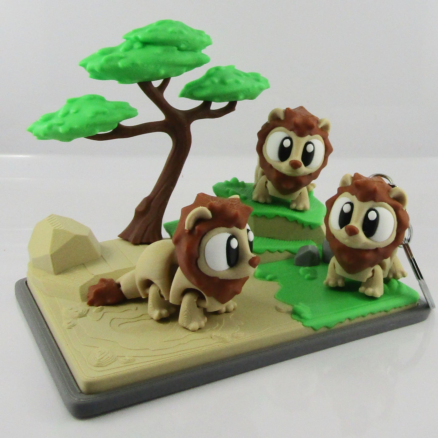 Mini Lion Savanna Playset – Cute Safari Animal Toy, Miniature Lion Figure