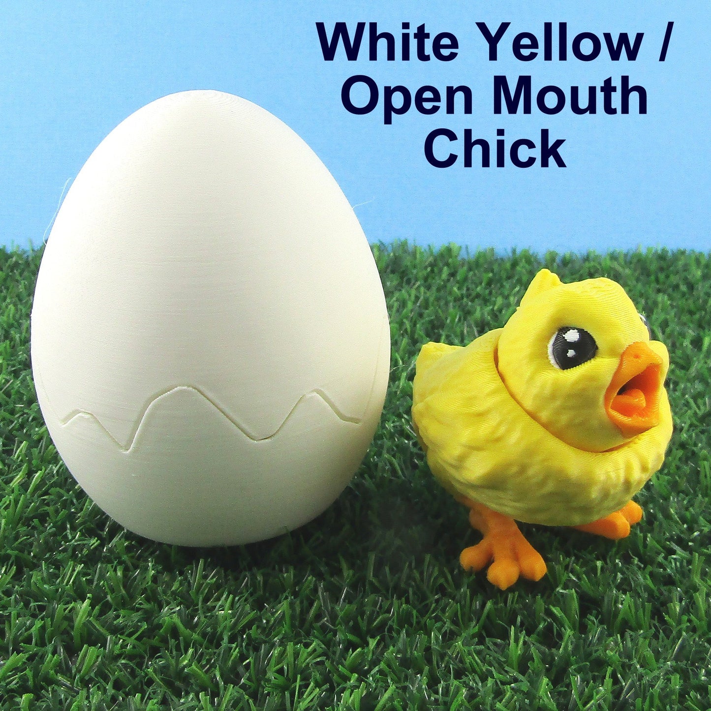 Articulated Posable Easter Chick and Egg 3D Fidget Toy Desk Decor