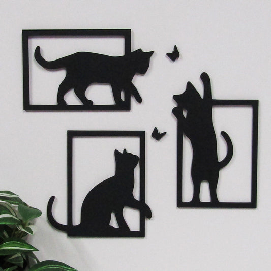 Minimalist Cat Silhouette Wall Art – Contemporary, Elegant Modern Home Decor