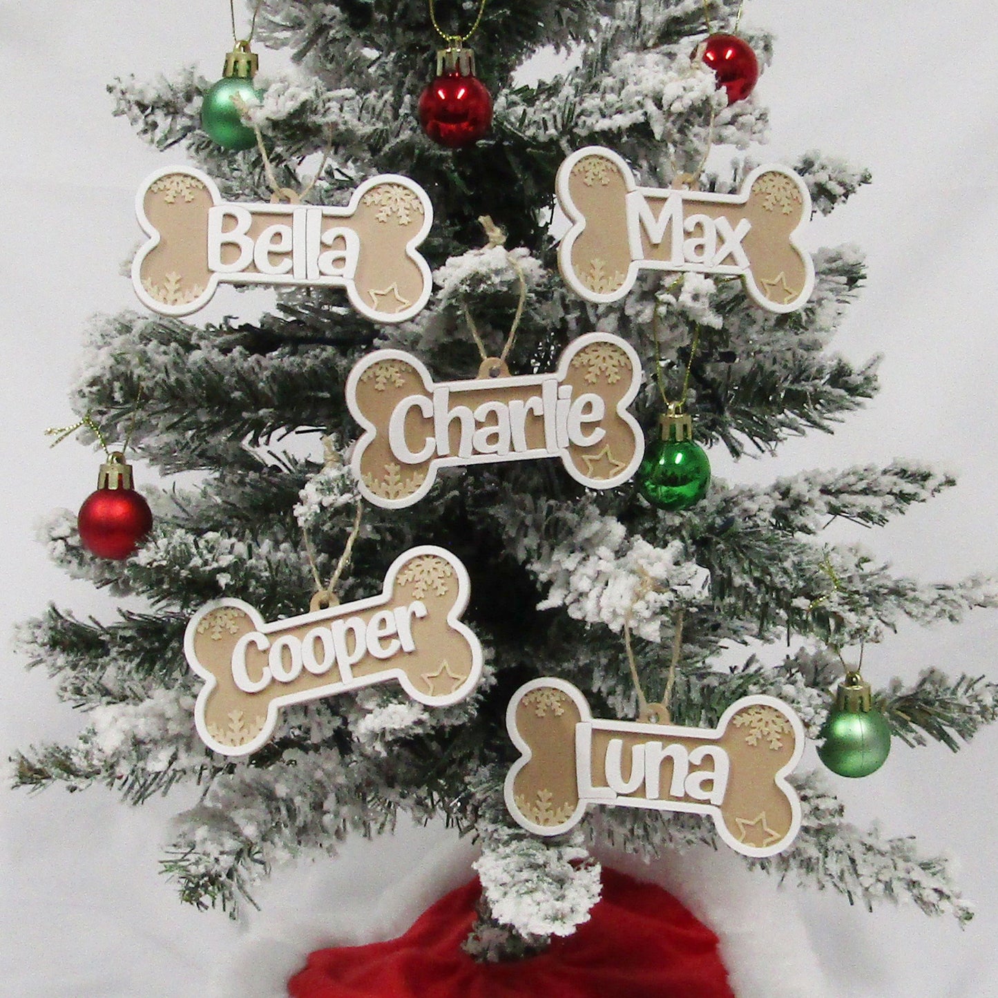 Personalized Pet Name Ornament - Dog Bone Christmas Ornament