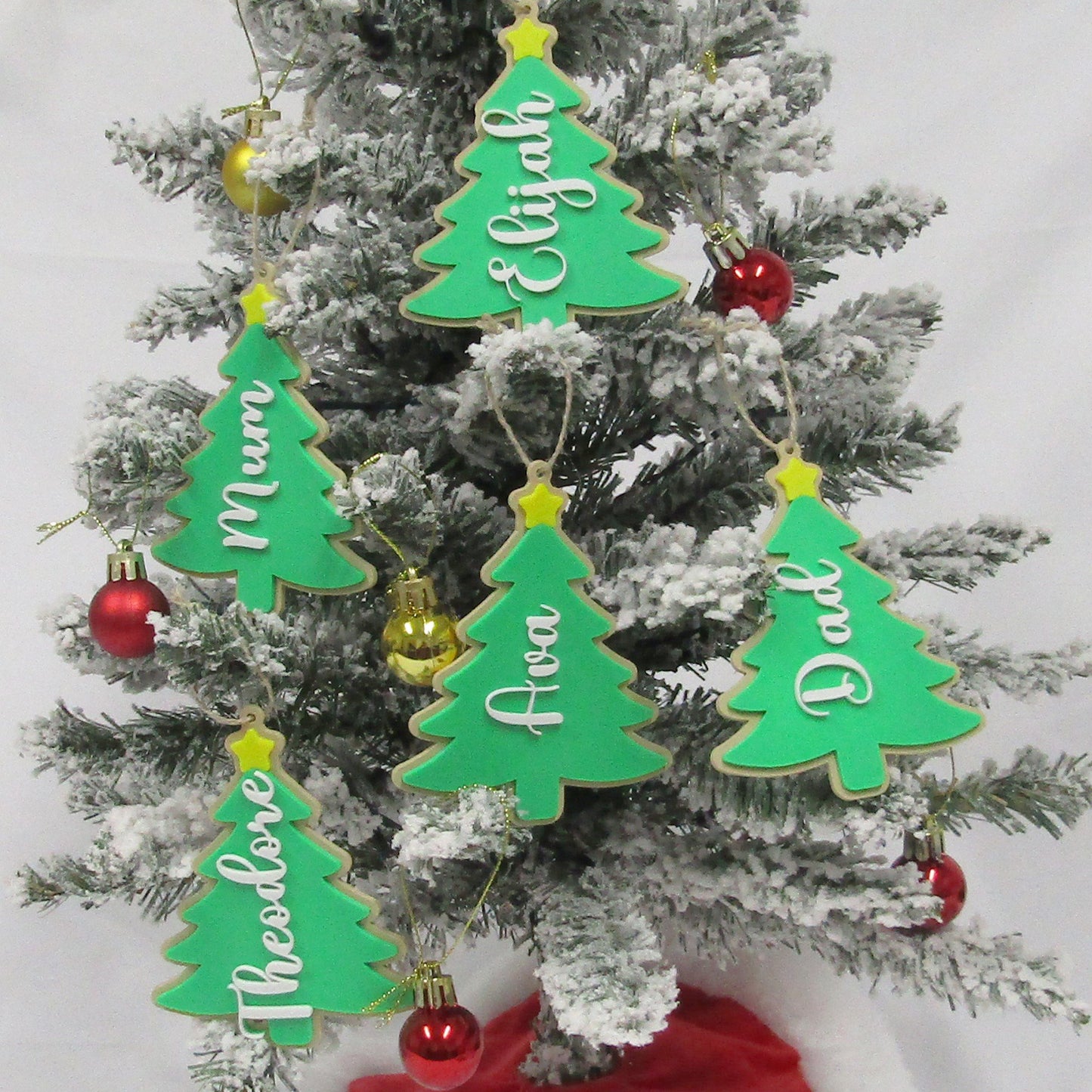 Personalised 3D Christmas Tree Decoration, Custom Name Ornament