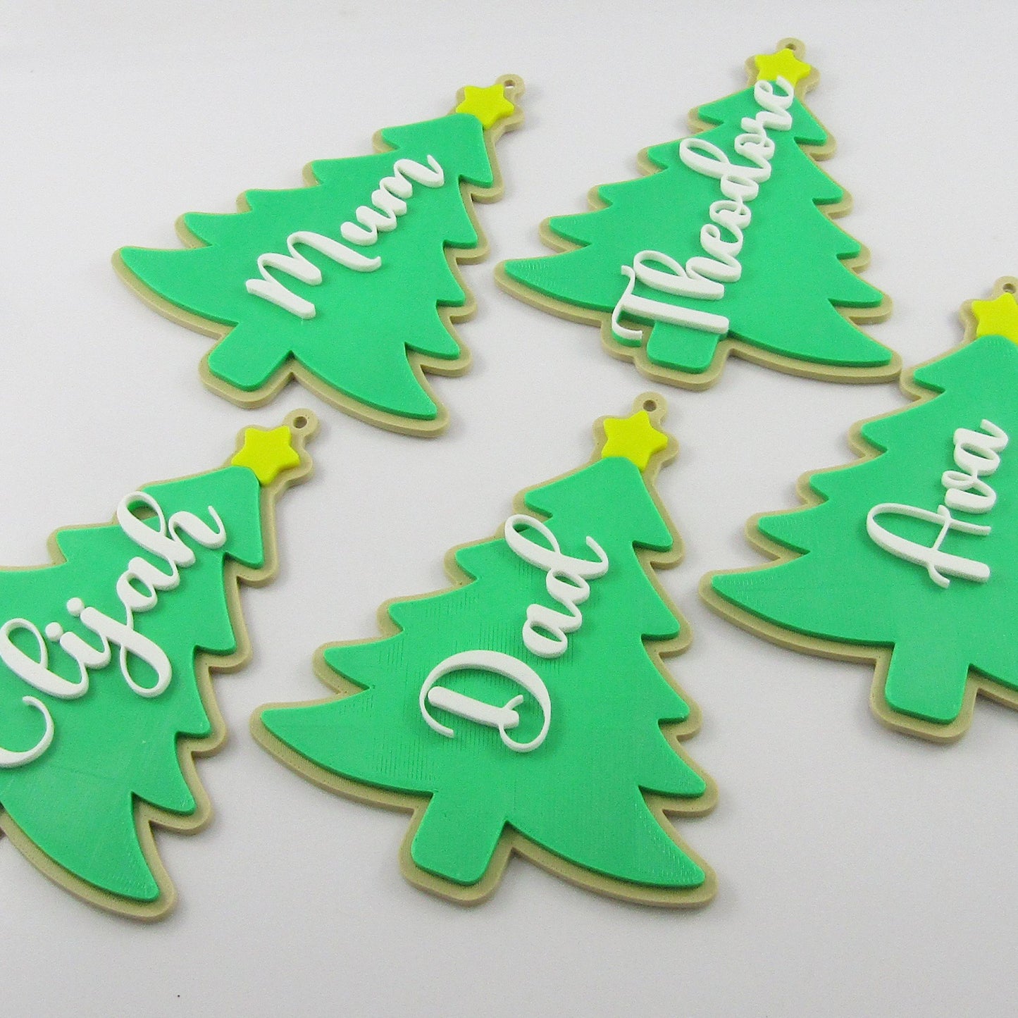 Personalised 3D Christmas Tree Decoration, Custom Name Ornament