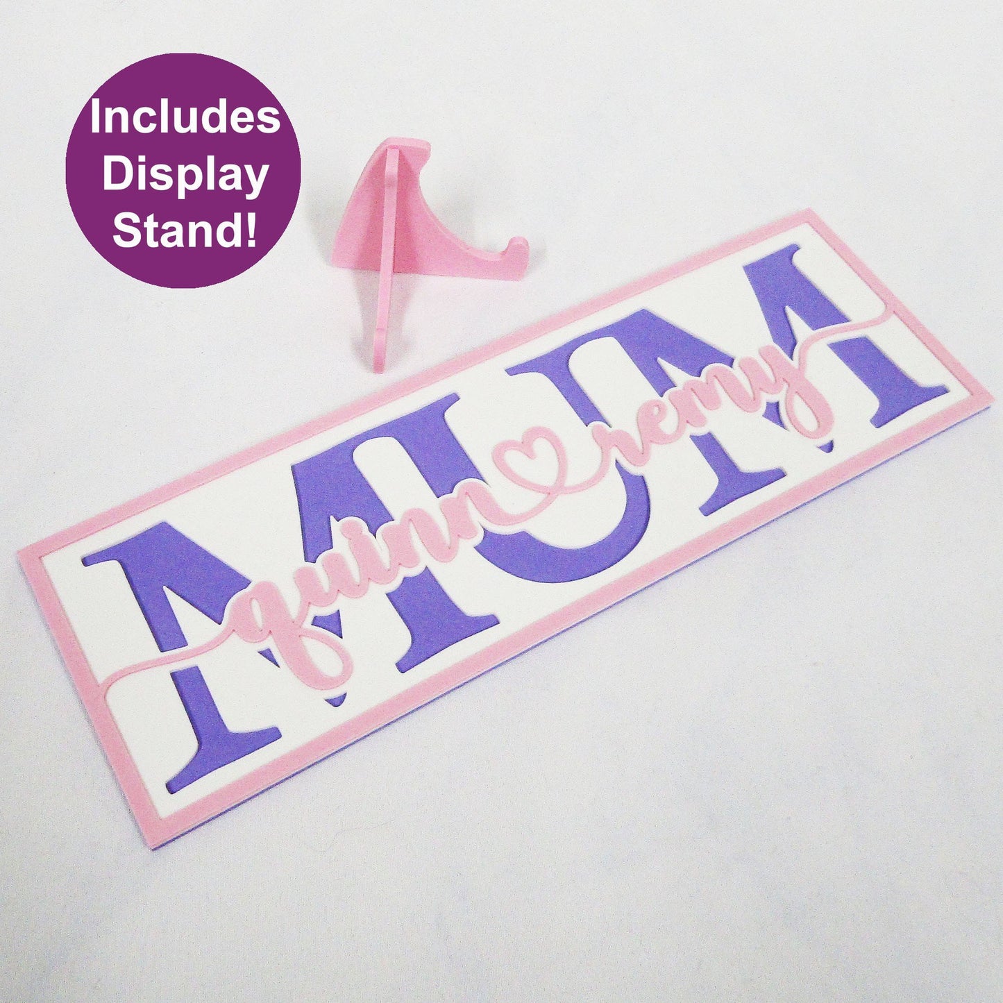 Mother’s Day 3D Printed Plaque – 250mm x 85mm with stand