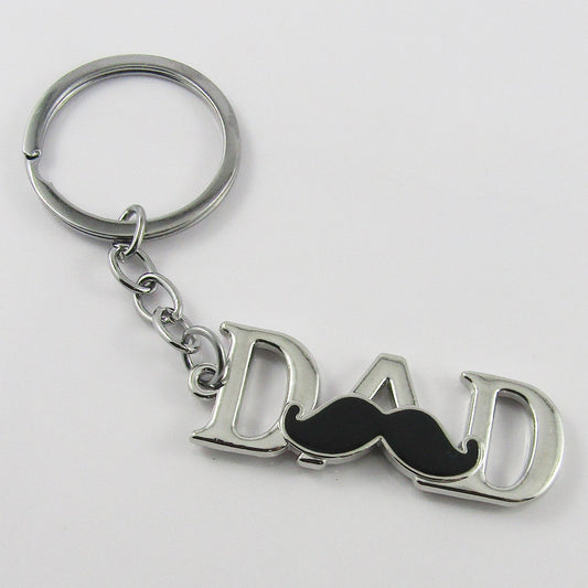 Fathers Day Moustache Dad Keychain Keyring 110mm Great Gift Idea for Dad!