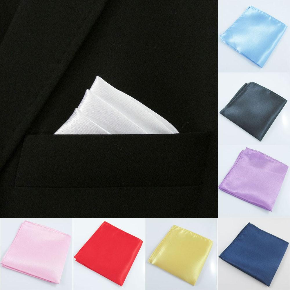 Mens Pocket Square Soft Touch Polyester 220x220mm Select from 17 Colours