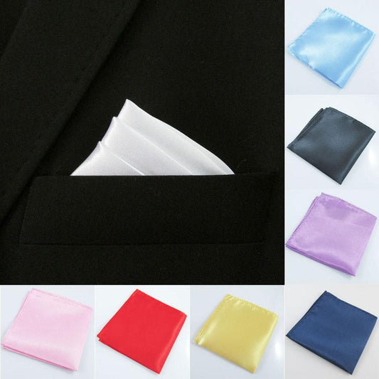 Mens Pocket Square Soft Touch Polyester 220x220mm Select from 17 Colours